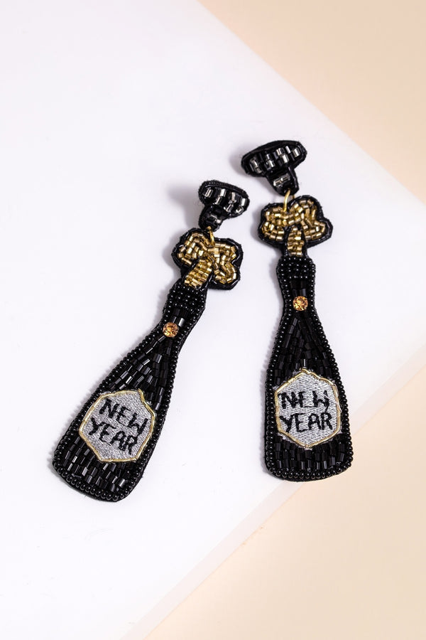 New Year's Beaded Statement Earrings